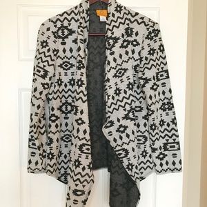 Gray and black cardigan